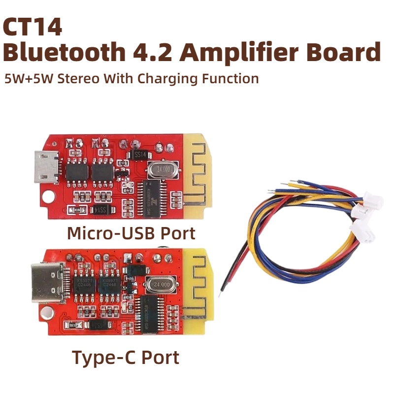 Diy Audio Electronics Kit - CT14 ミニ Bluetooth 4.2 ステレオパワーアンプボード Fクラス