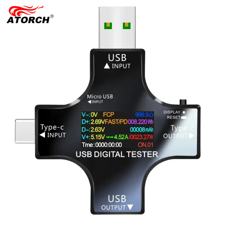 Logic Analyzer Usb - USB テスター DC Type-C PD デジタル電圧計アンペア電圧電流モニター電流計検出器パワーバンク充電器容量計