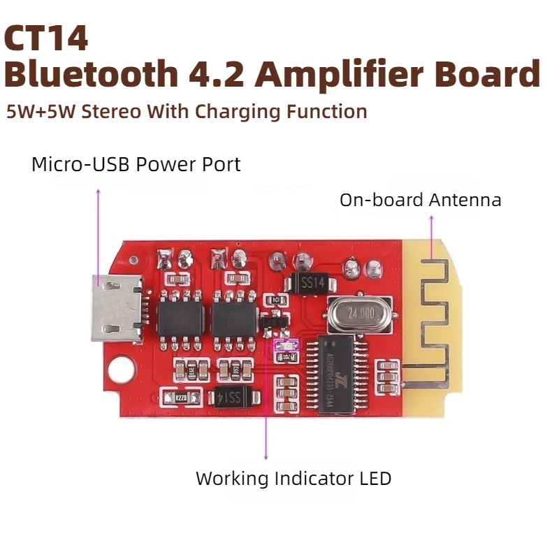 CT14 ミニ Bluetooth 4.2 ステレオパワーア - Diy Audio Electronics Kit のレビューと価格
