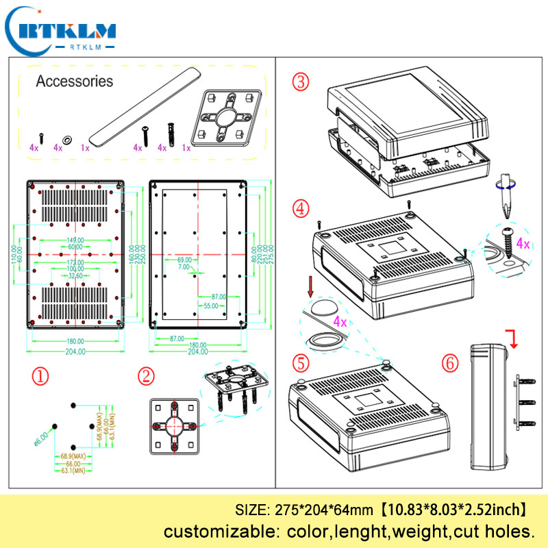 ウォールマウントのためのエレクトロニクス abs 樹脂プロジ - Diy Electronics Box のレビューと価格