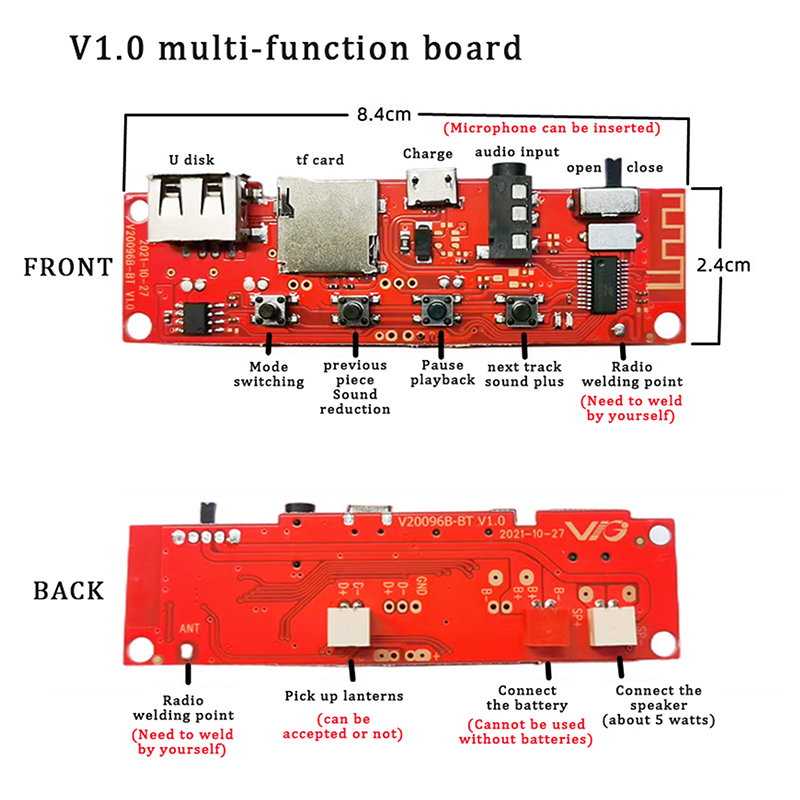 多機能Bluetoothオーディオ回路基板、DIYアンプモジ - Diy Audio Electronics Kit のレビューと価格